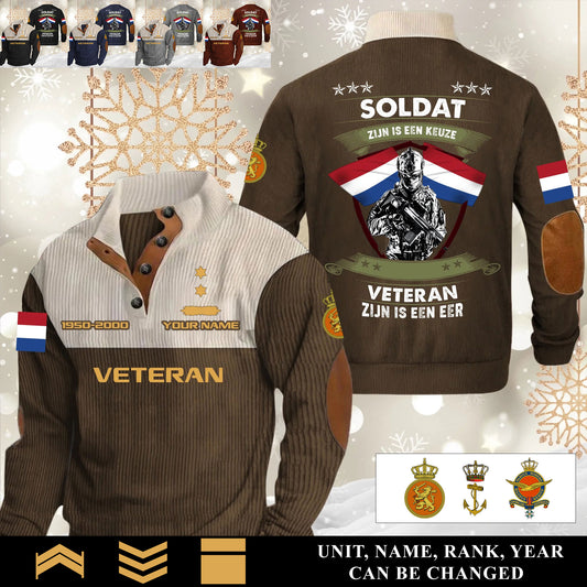 Personalized Netherlands Soldier/ Veteran With Name, Year And Rank Sports Sweatshirt - 17565120