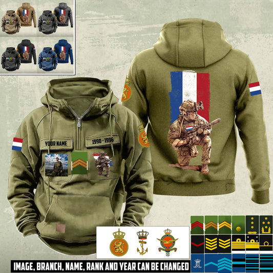 Personalized Netherlands Soldier/Veteran Vintage Hoodie All Over Printed - 17499456