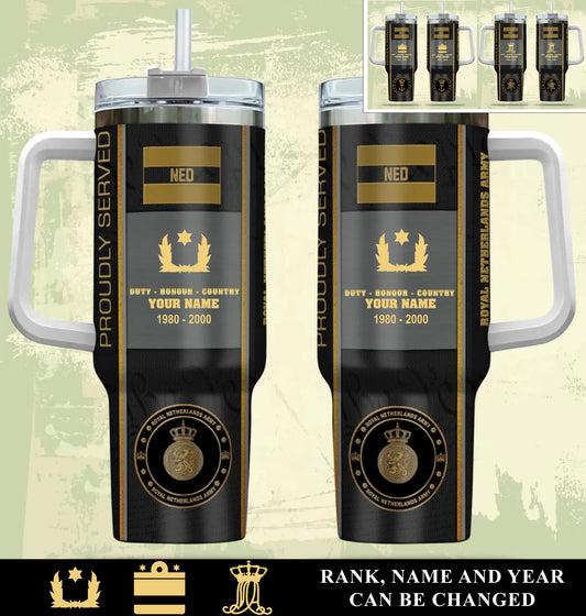 Personalized Netherlands Veteran/ Soldier With Rank, Year And Name Camo Tumbler - 17434656