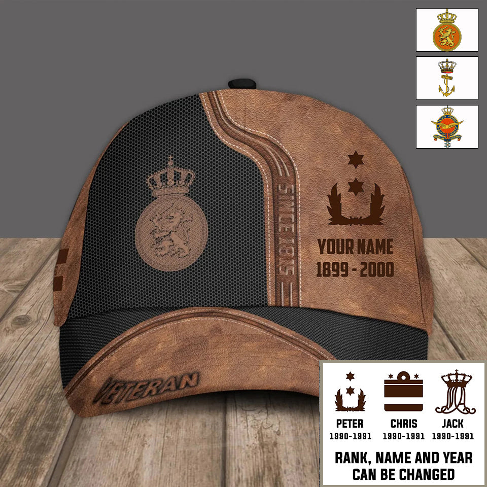 Personalized Rank, Year And Name Netherlands Soldier/Veterans Baseball Cap - 17376768