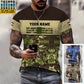 Personalized Netherlands Soldier/ Veteran Camo With Name And Rank T-shirt 3D Printed  -   1201240001QA