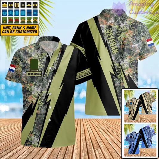 Personalized Netherlands Soldier/Veteran with Name and Rank Hawaii Shirt All Over Printed - 17121024