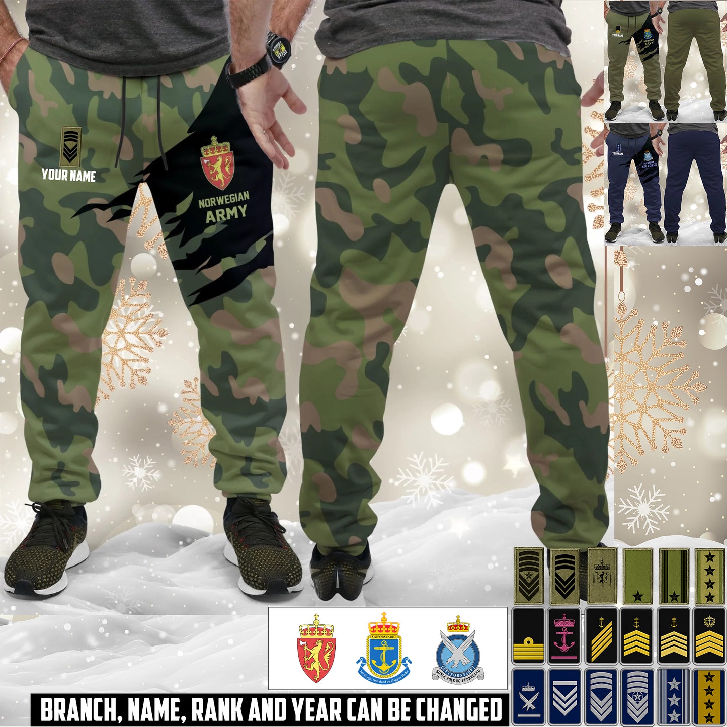 Personalized Norway Soldier/ Veteran With Name And Rank Unisex Jogger - 17584128