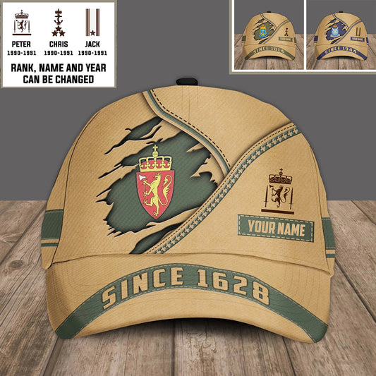 Personalized Rank And Name Norway Soldier/Veterans Baseball Cap - 17484768