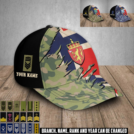 Personalized Name & Rank Norway Soldier/Veterans Baseball Cap - 1759881604
