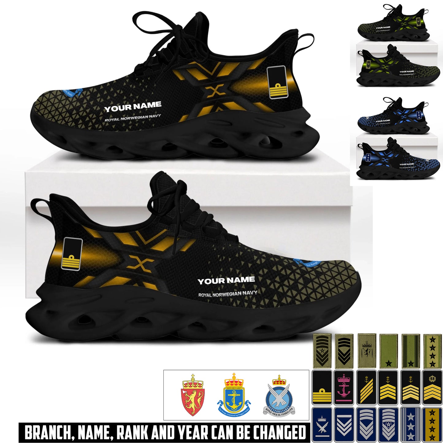 Personalized Norway Soldier/ Veteran With Name And Rank Men Sneakers - 17592768
