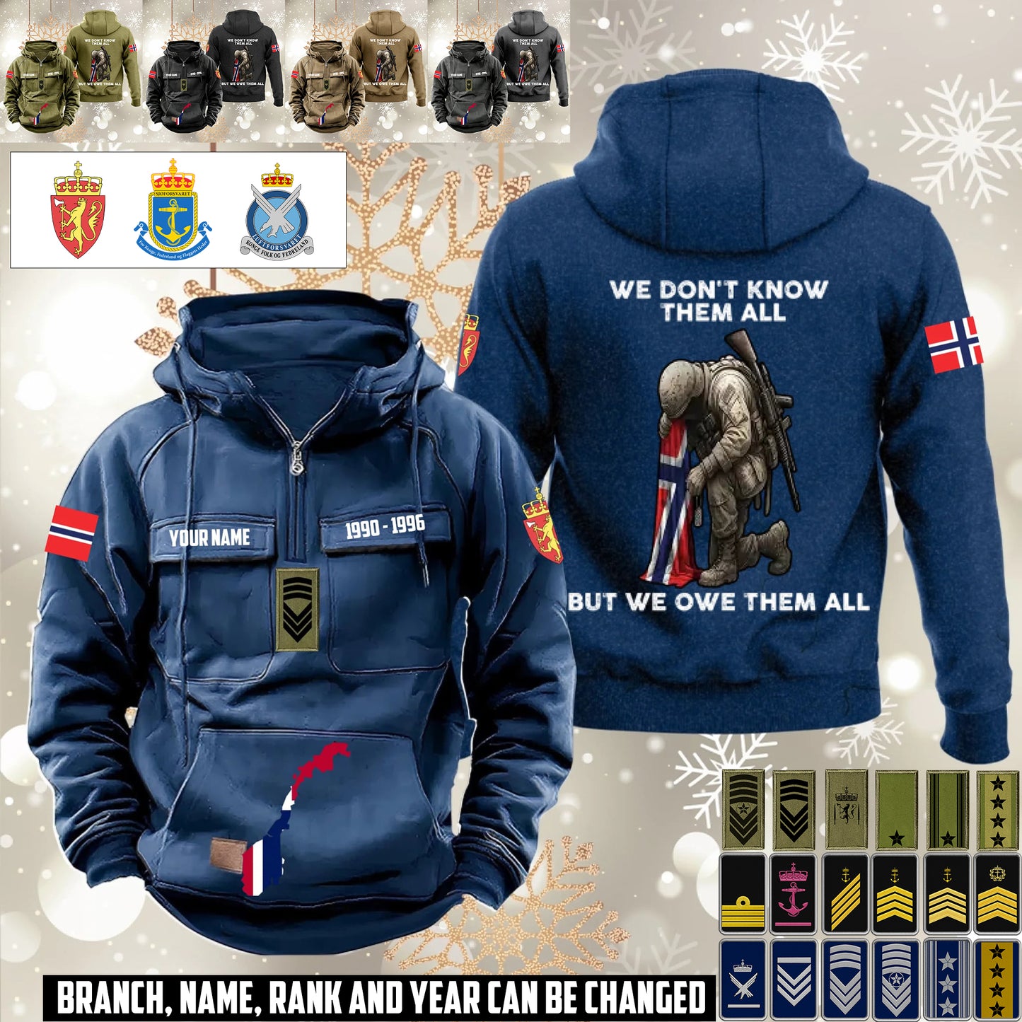 Personalized Norway Soldier/Veteran Vintage Hoodie All Over Printed - 1760313601