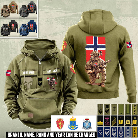 Personalized Norway Soldier/Veteran Vintage Hoodie All Over Printed - 17487360