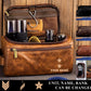 Personalized Norway Soldier/ Veteran With Name And Rank Leather Toiletry Bag - 17555616