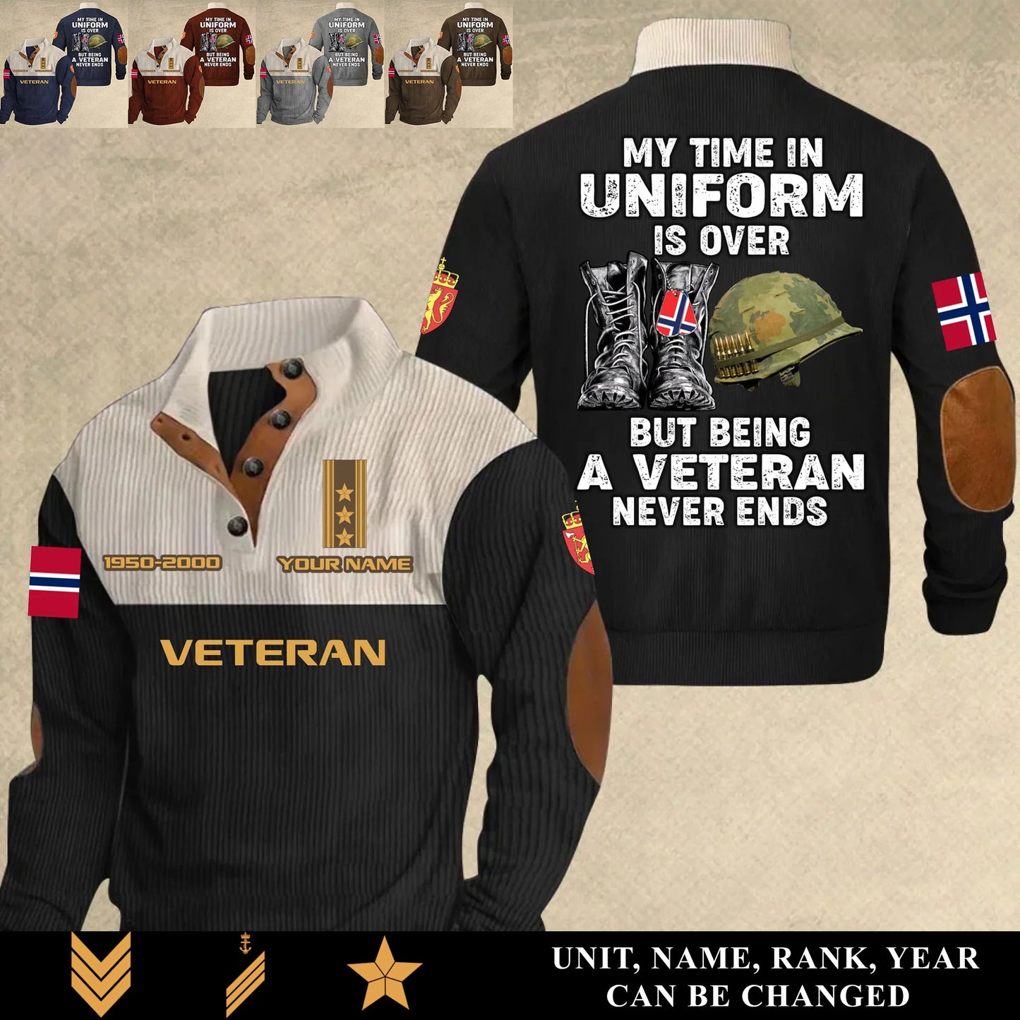 Personalized Norway Soldier/ Veteran With Name, Year And Rank Sports Sweatshirt - 17553024