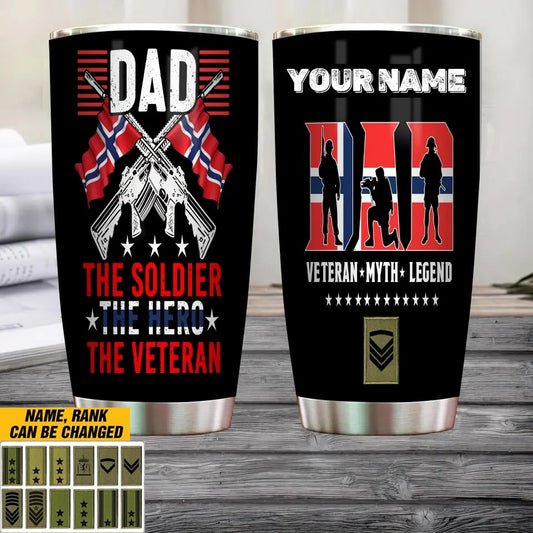 Personalized Norway Veteran/Soldier With Rank And Name Camo Tumbler All Over Printed - 1804230008