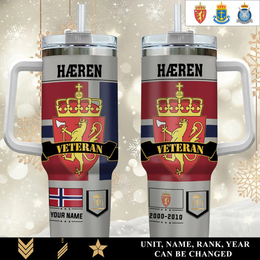 Personalized Norway Veteran/ Soldier With Rank, Year And Name Camo Tumbler - 17652384