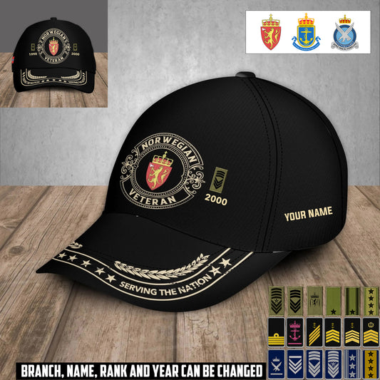 Personalized Name Year & Rank Norway Soldier/Veterans Baseball Cap - 1759968001