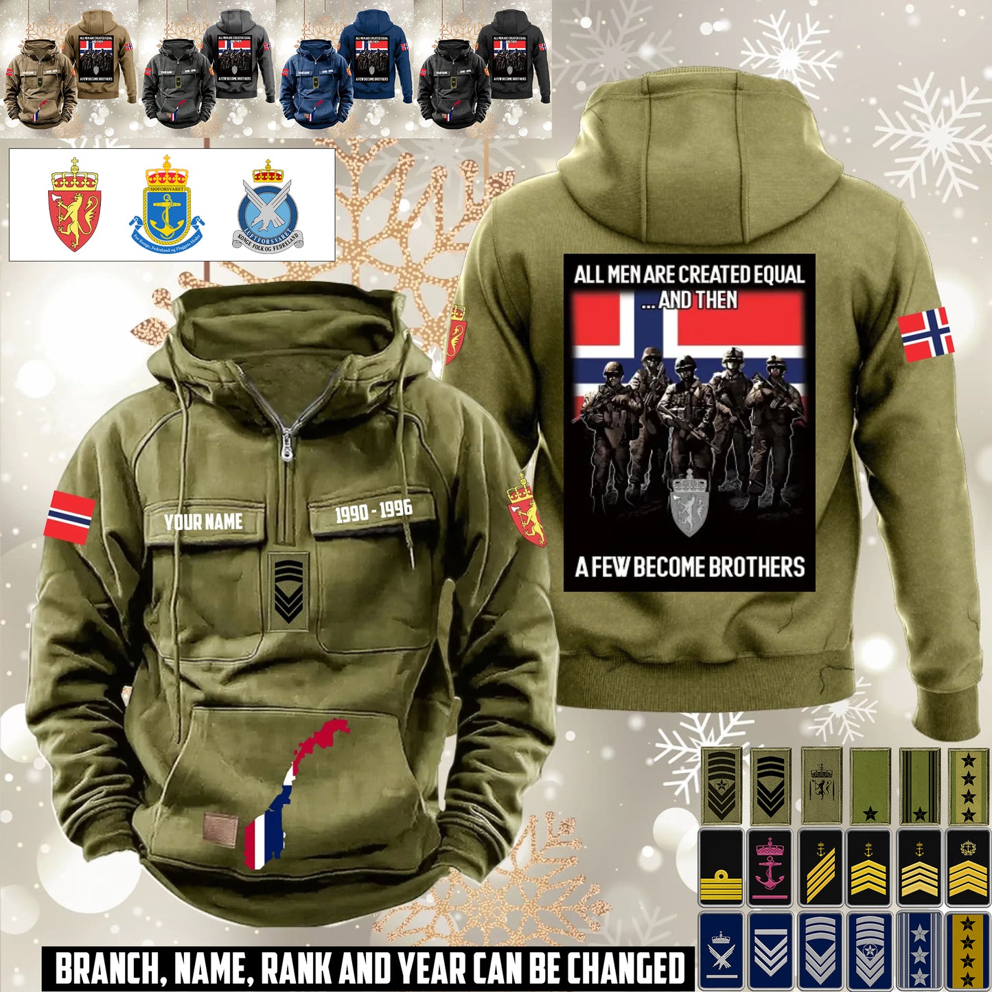 Personalized Norway Soldier/Veteran Vintage Hoodie All Over Printed - 1760486401