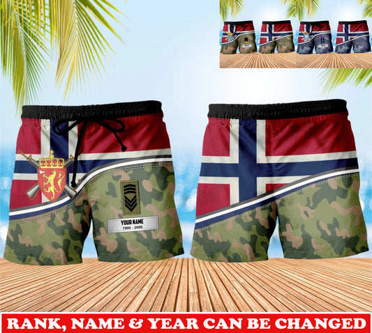 Personalized Norway Soldier/Veteran Camo with Rank, Name & Year Short All Over Printed - 17740512