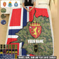 Personalized Norway Soldier/ Veteran With Rank And  Name Fleece Blanket 3D Printed - 17607456