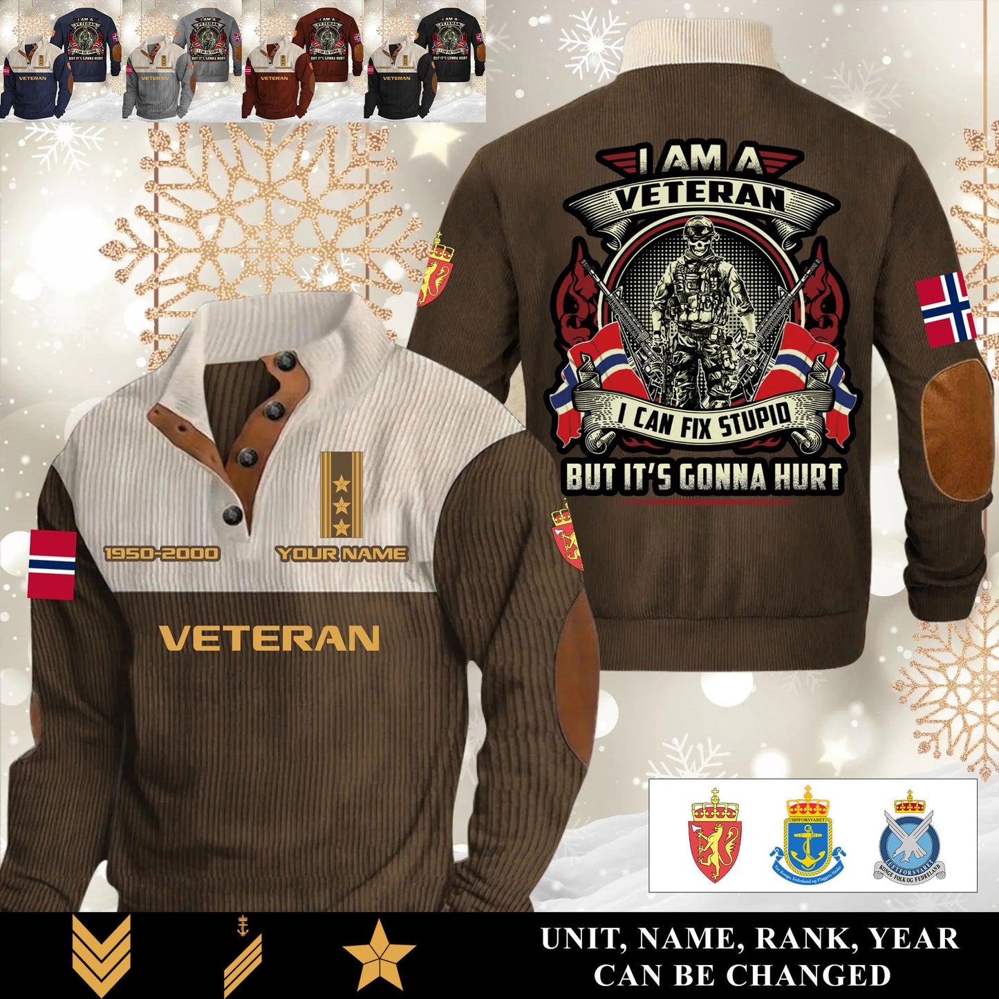 Personalized Norway Soldier/ Veteran With Name, Year And Rank Sports Sweatshirt - 17554752