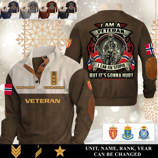 Personalized Norway Soldier/ Veteran With Name, Year And Rank Sports Sweatshirt - 17554752