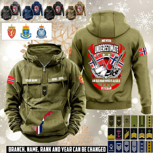 Personalized Norway Soldier/Veteran Vintage Hoodie All Over Printed - 1760400003