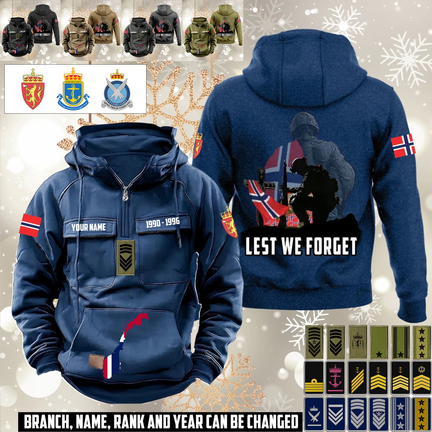 Personalized Norway Soldier/Veteran Vintage Hoodie All Over Printed - 1760486402