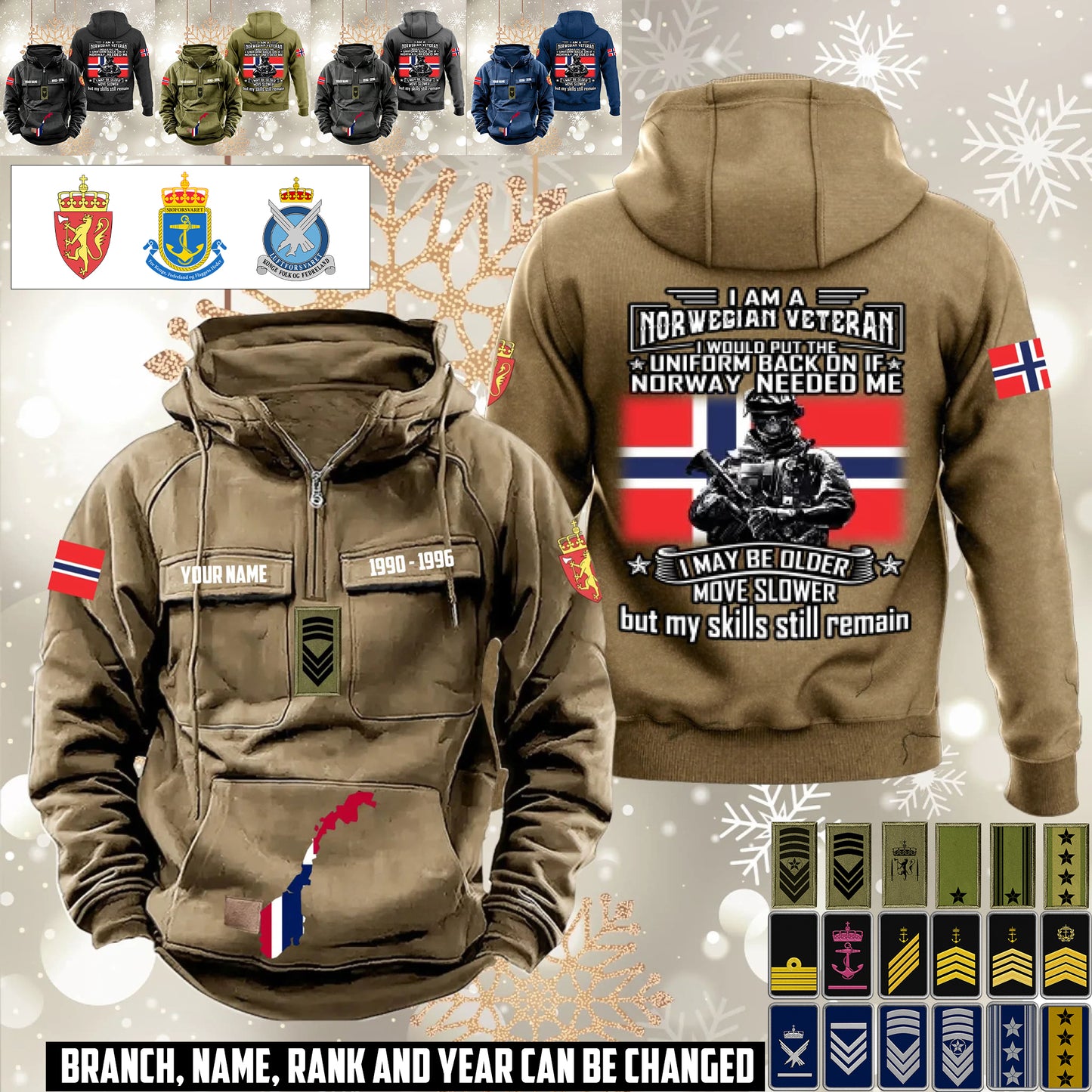 Personalized Norway Soldier/Veteran Vintage Hoodie All Over Printed - 1760313603