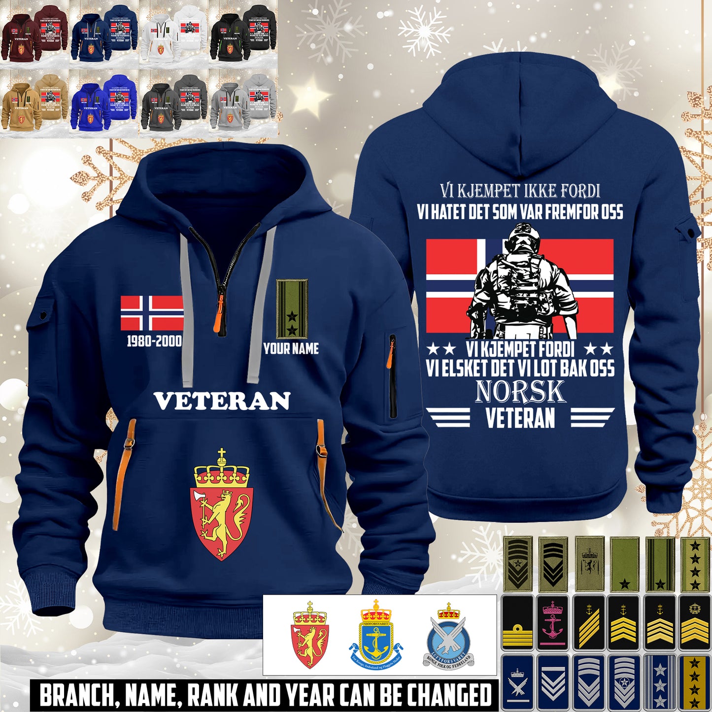 Personalized Norway Soldier/ Veteran With Name, Year And Rank Zip Hoodie Multicolor - 17643744