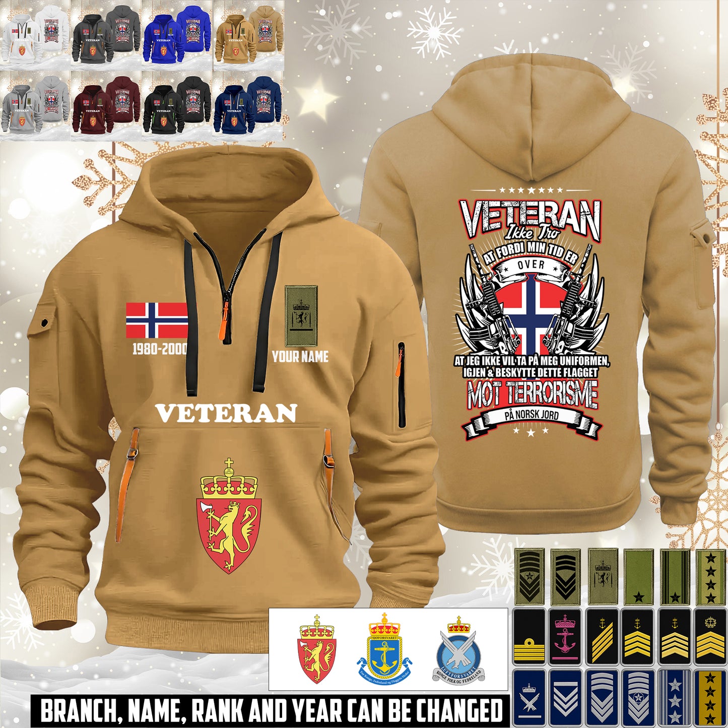 Personalized Norway Soldier/ Veteran With Name, Year And Rank Zip Hoodie Multicolor - 17642880
