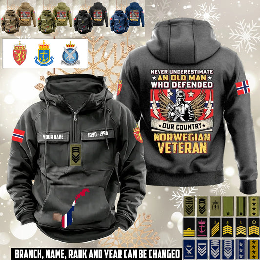 Personalized Norway Soldier/Veteran Vintage Hoodie All Over Printed - 1760400002
