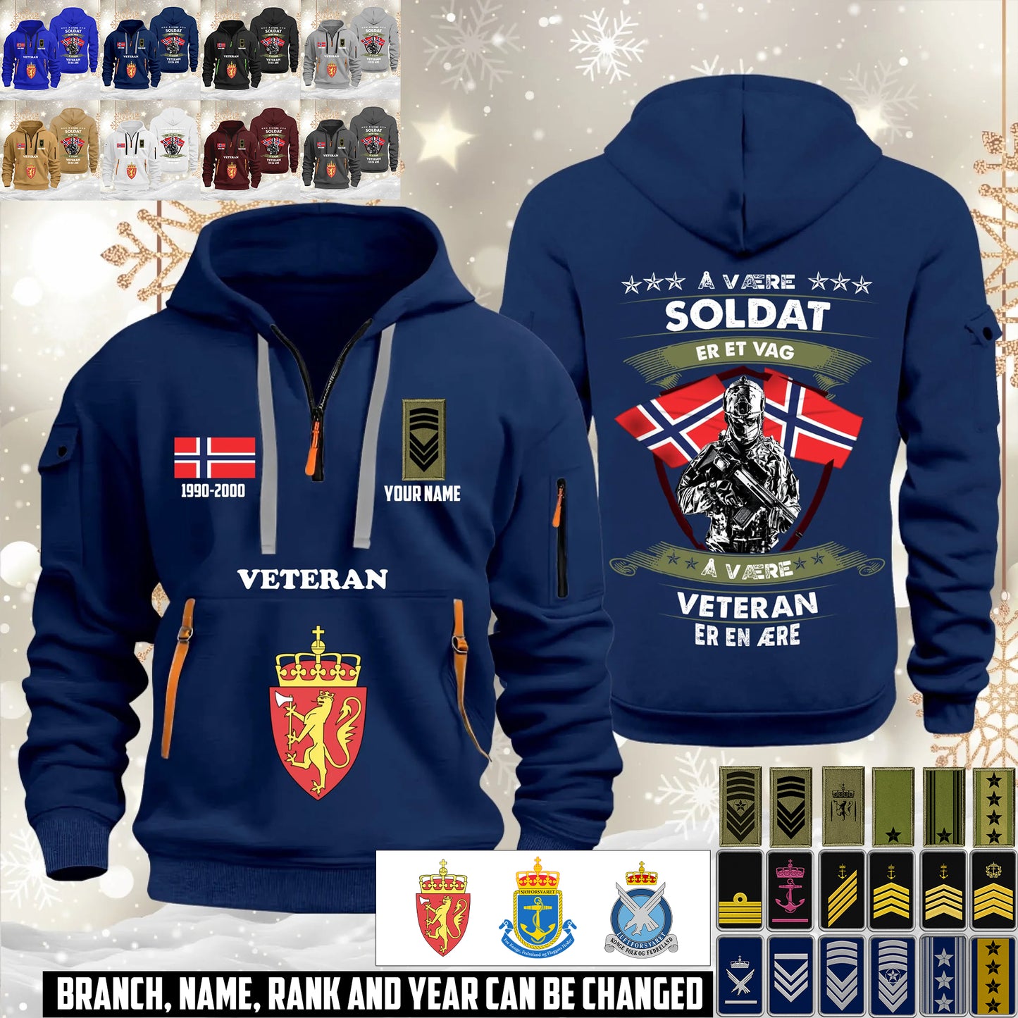 Personalized Norway Soldier/ Veteran With Name, Year And Rank Zip Hoodie Multicolor - 17563392