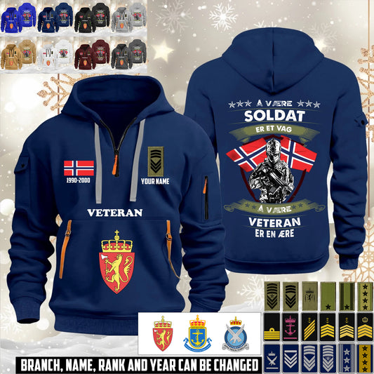 Personalized Norway Soldier/ Veteran With Name, Year And Rank Zip Hoodie Multicolor - 17563392