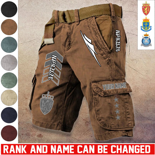 Personalized Norway Soldier/ Veteran With Rank And Name Demin Shorts Multicolor - 17686944