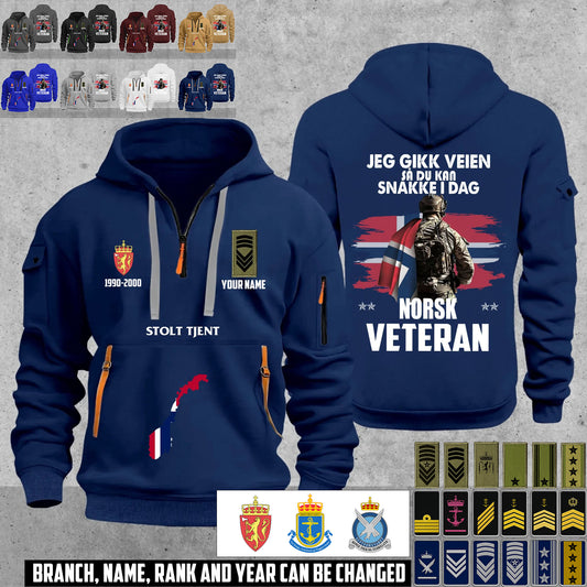 Personalized Norway Soldier/ Veteran With Name, Year And Rank Zip Hoodie Multicolor - 17666208