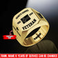 Personalized Norway Soldier/Veteran with Name, Year and Rank Engraved Men’s Ring - 17640288