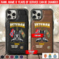 Personalized Norway Soldier/Veteran Camo with Name, Rank and Year Leather Flip Phone Case - 17648928