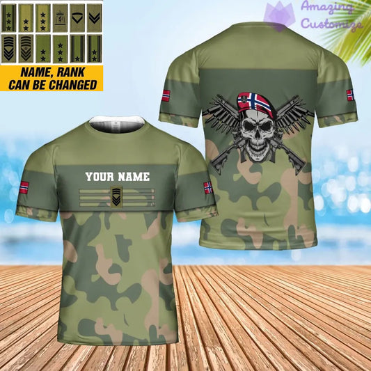 Personalized Norway Soldier/ Veteran Camo With Name And Rank T-shirt 3D Printed - 0602240003