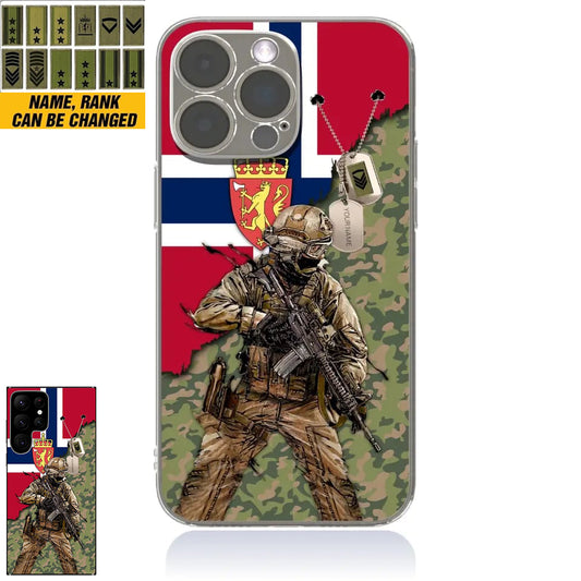 Personalized Norway Soldier/Veterans With Rank And Name Phone Case Printed - 2602240001