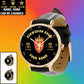 Personalized Norway Soldier/ Veteran With Name And Rank Black Stitched Leather Watch - 17098560 - Gold Version