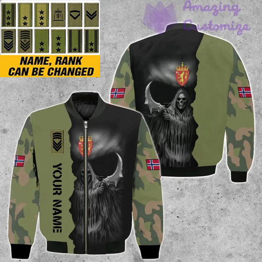 Personalized Norway Soldier/ Veteran Camo With Name And Rank Bomber Jacket 3D Printed - 260124QA