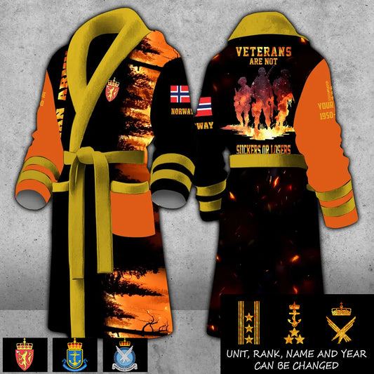 Personalized Rank, Year And Name Norway Soldier/Veterans Bathrobe - 17419968