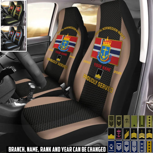 Personalized Norway Soldier/ Veteran Camo With Name, Year And Rank Car Seat Covers 3D Printed - 17427744