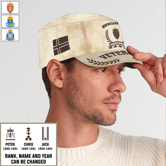 Personalized Norway Soldier/ Veteran With Name, Rank And Year Military Cap - 17395776
