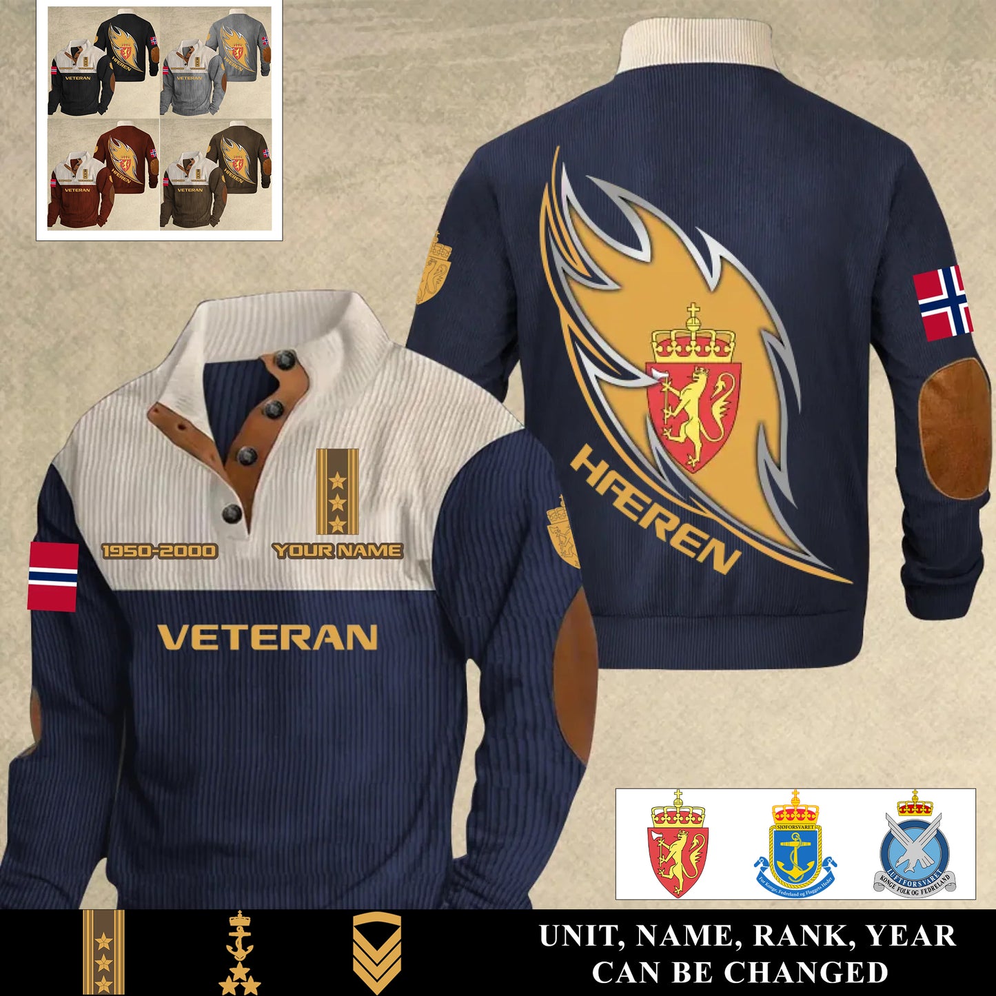 Personalized Norway Soldier/ Veteran With Name, Year And Rank Sports Sweatshirt - 17400960