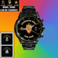 Personalized Norway Soldier/ Veteran With Name And Rank Black Stainless Steel Watch - 17098560 - Gold Version