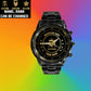 Personalized Norway Soldier/ Veteran With Name And Rank Black Stainless Steel Watch - 17108928 - Gold Version