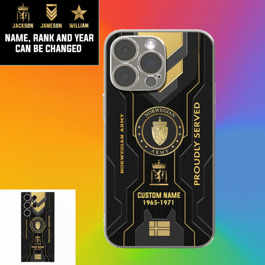 Personalized Norway Soldier/Veterans With Rank, Name And Name Phone Case Printed - 17126208