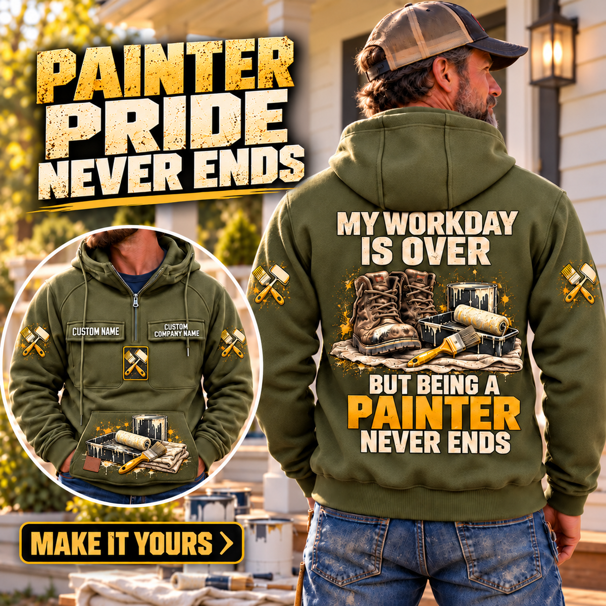 Painter Never Ends Vintage Hoodie — dedicated listing hero