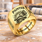 Personalized Painter Signet Ring - Sunburst Legacy — Gold finish