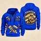 Personalized Painter Built by Hand Quarter Zip Hoodie — Blue variant