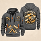 Personalized Painter Built by Hand Quarter Zip Hoodie — Gray variant