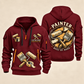 Personalized Painter Built by Hand Quarter Zip Hoodie — Wine Red variant